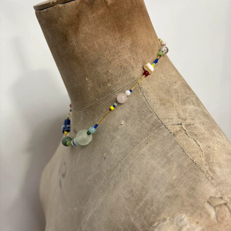 chunky beaded colourful necklace