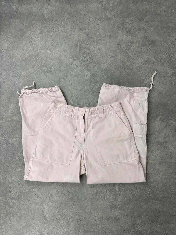 pink wide leg cropped capri pants