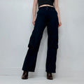 navy fitted flared Dior cargo pants