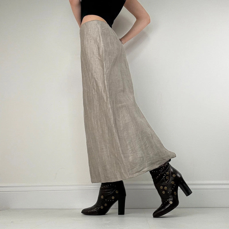 Massimo Dutti flared aline minimalist slit skirt