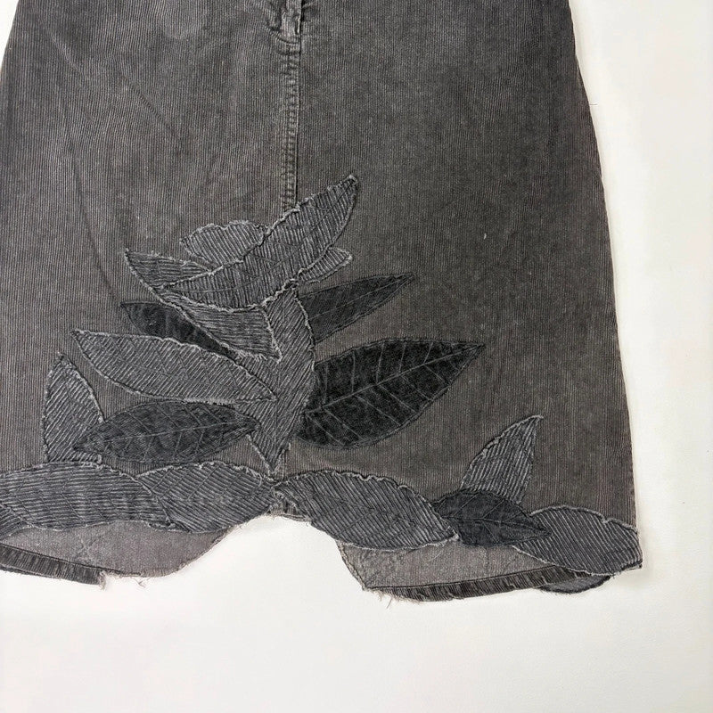 Rene Derhy dark grey cord midi skirt