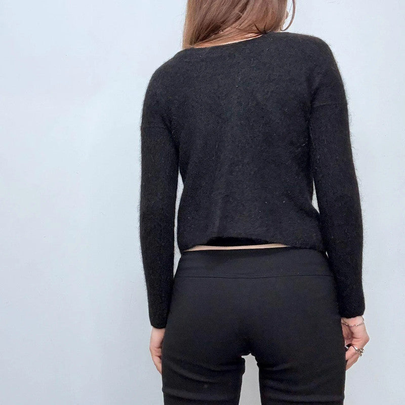 black mohair Sezane cardigan