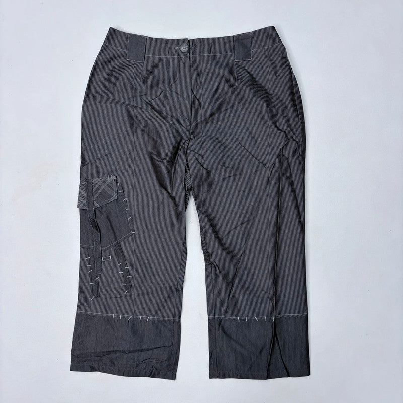 pinstripe brown low rise trousers
