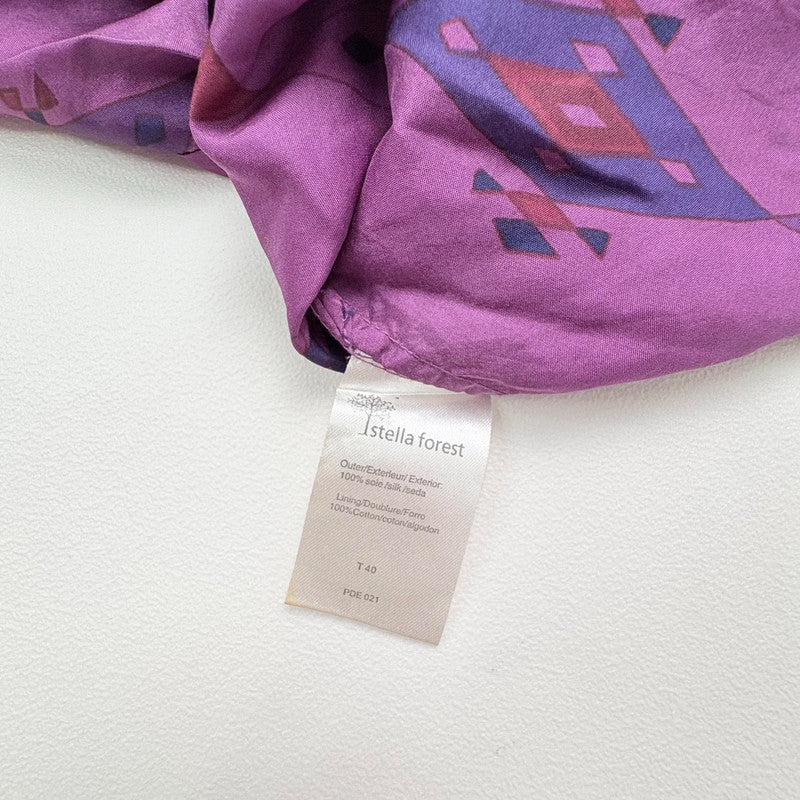 pink printed flared flutter vest