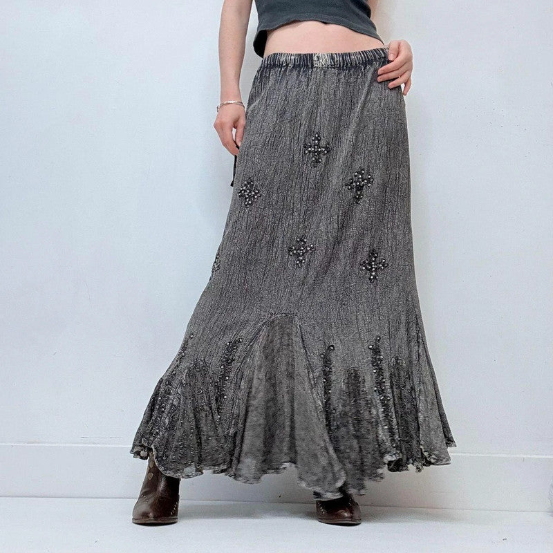 distressed grey boho fairy skirt