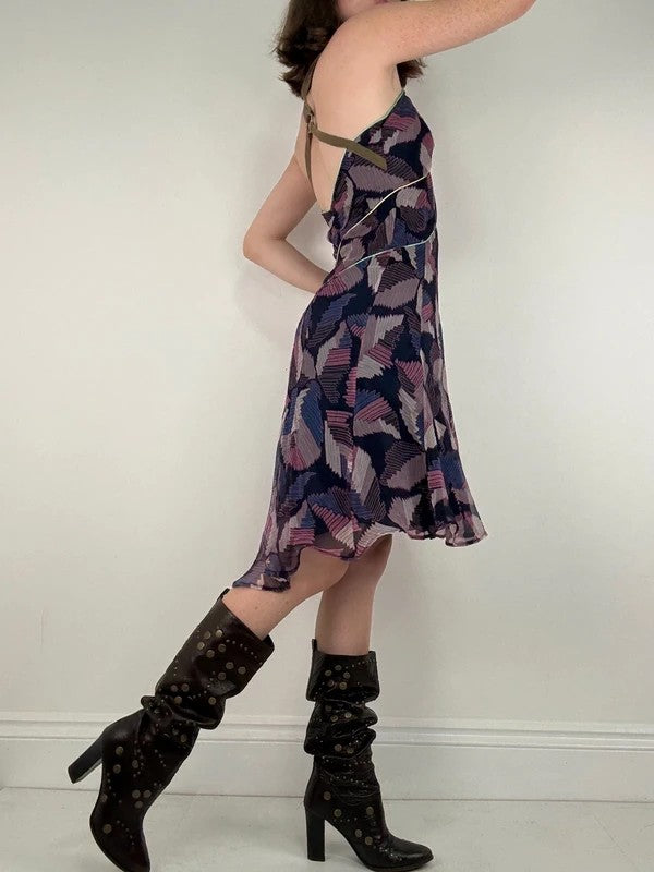 Cargo patterned layered diesel floaty grunge dress