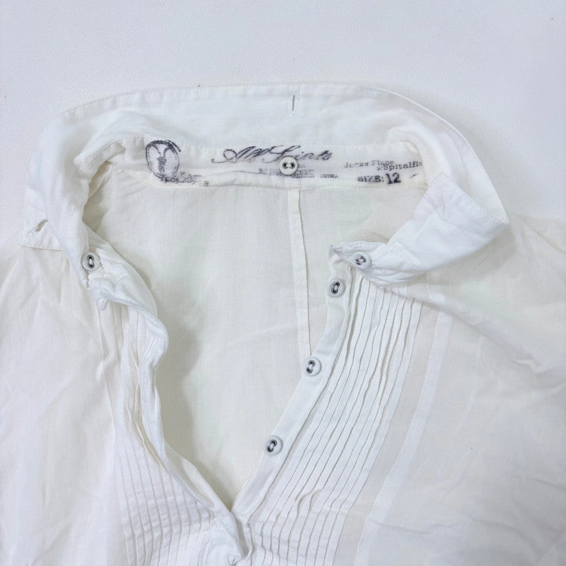 white pleated allsaints shirt dress
