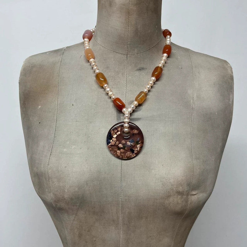 Chunky Pearl crystal necklace