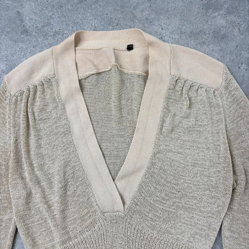Long sleeve slouchy knit t-shirt