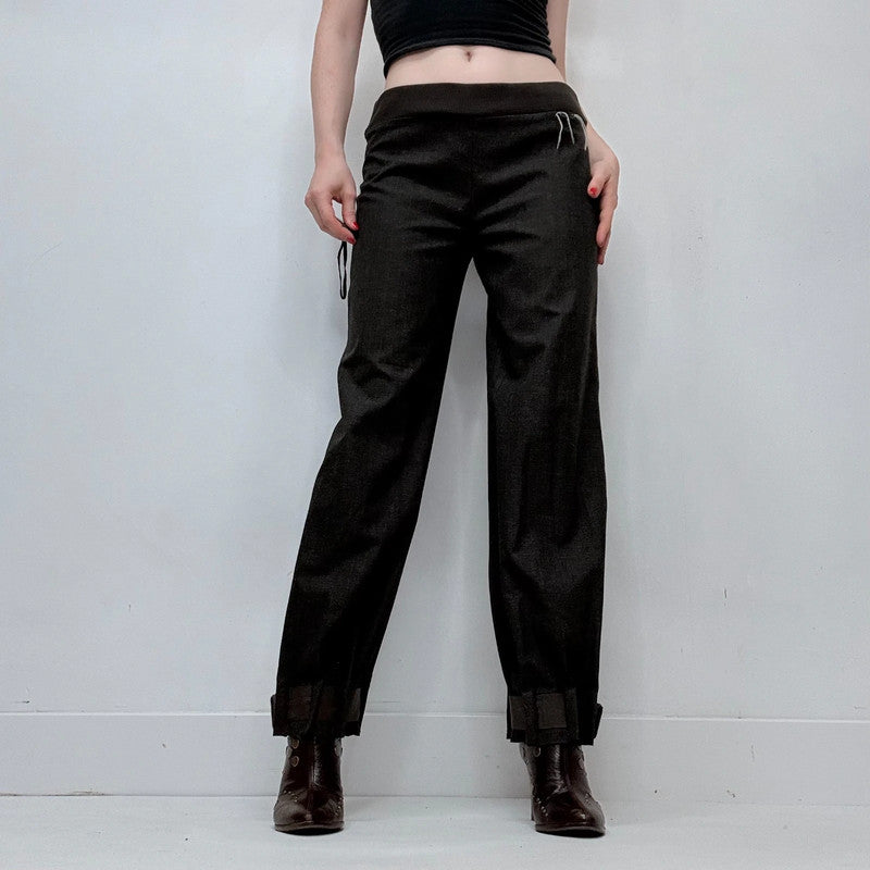 Cop Copine black pleated thick waistband trousers