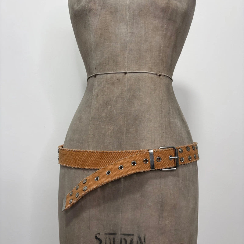 studded canvas metal belt