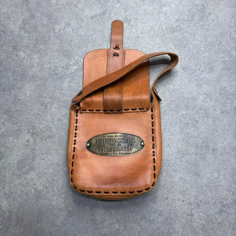Tanned satchel leather shoulder bag
