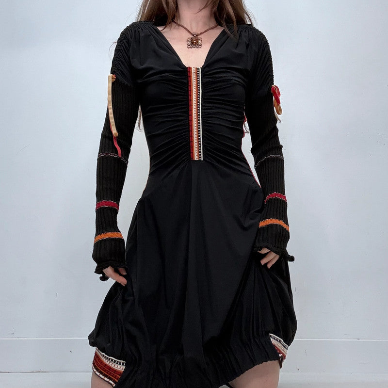 black knit grunge dress