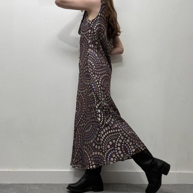 polkadot silk bias cut dress