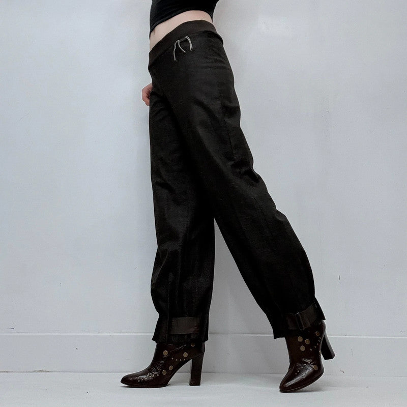Cop Copine black pleated thick waistband trousers