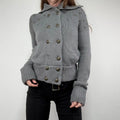 Grey knitted napoleonic cardigan