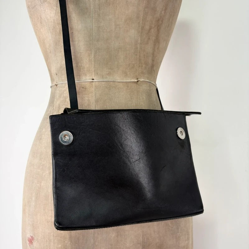 COS black leather crossbody bag
