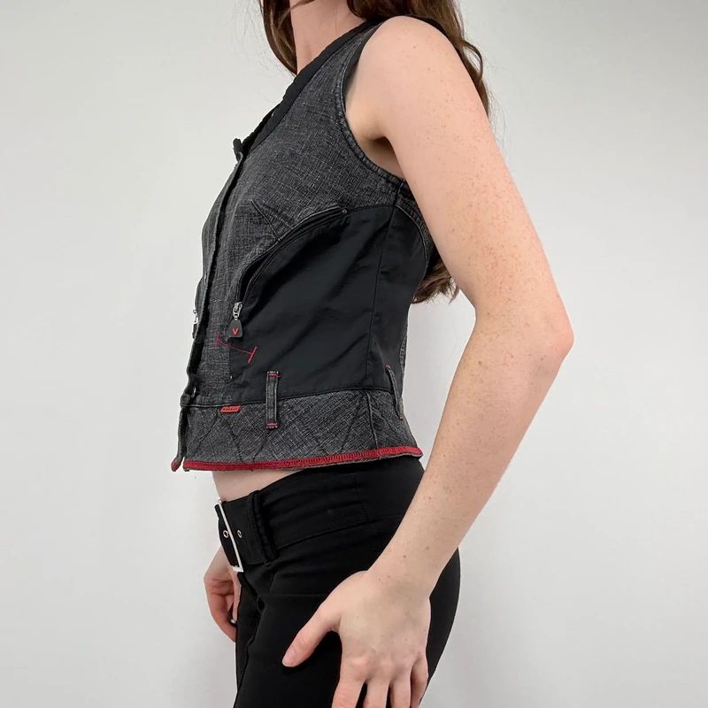 distressed structured utility vest