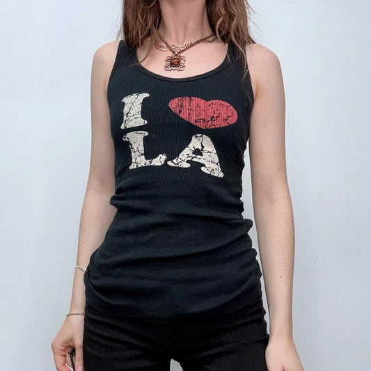 graphic printed ribbed vest