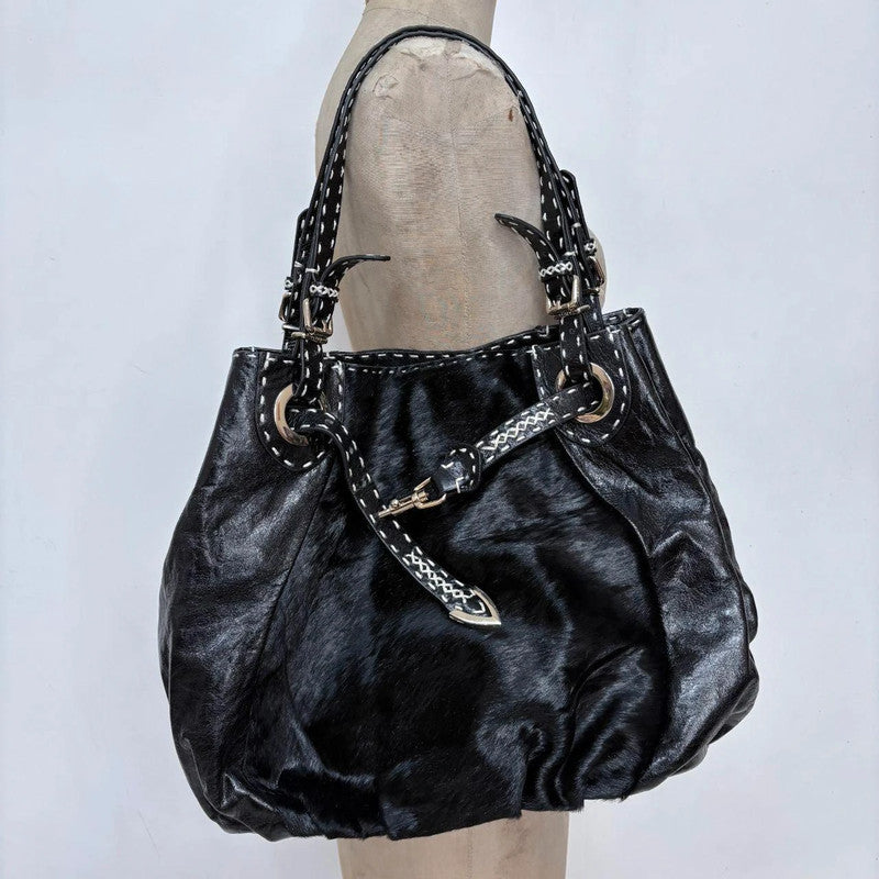black ponyhair Fendi eyelet bag