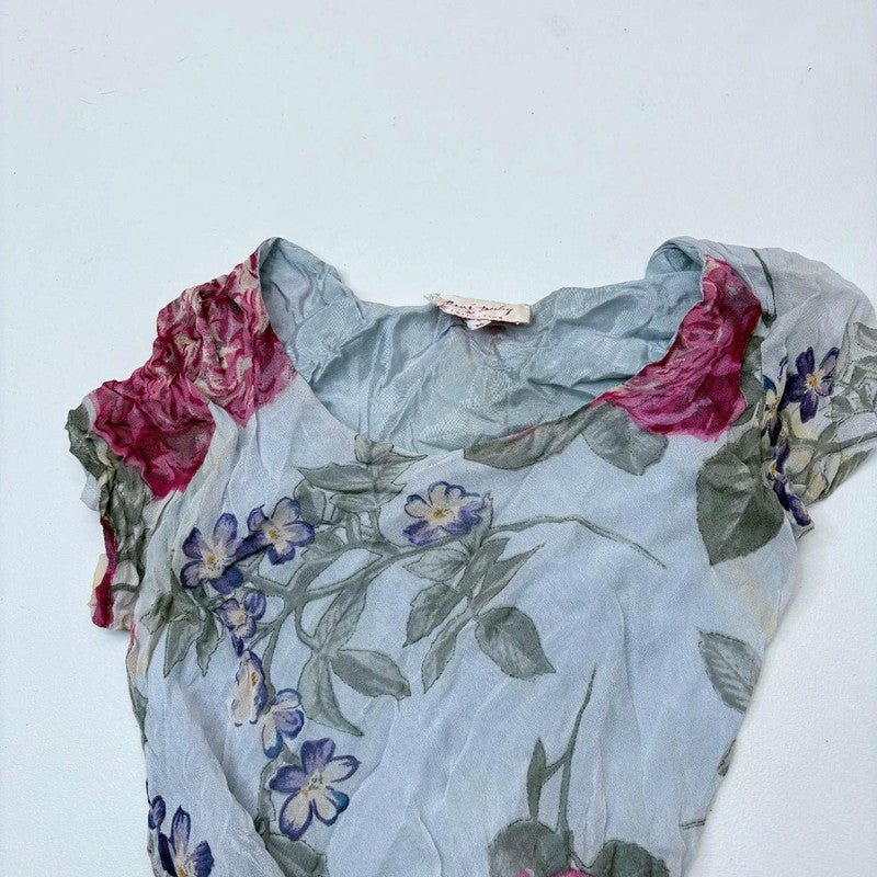 Floral bias-cut ruffle floral maxi dress