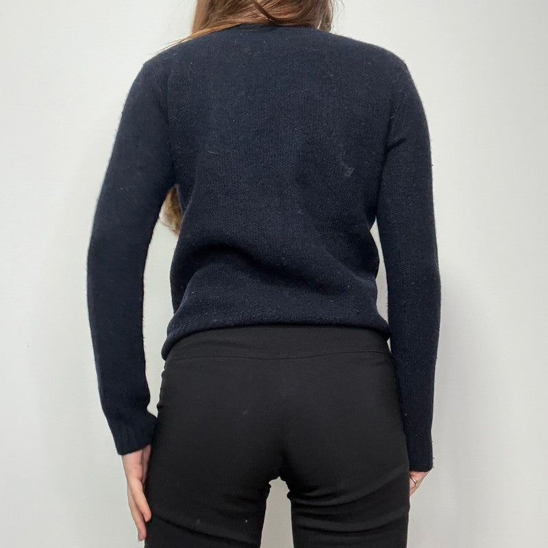 APC navy blue crewneck wool jumper