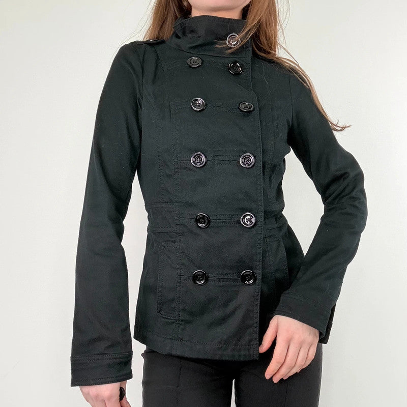 black asymmetric military jacket