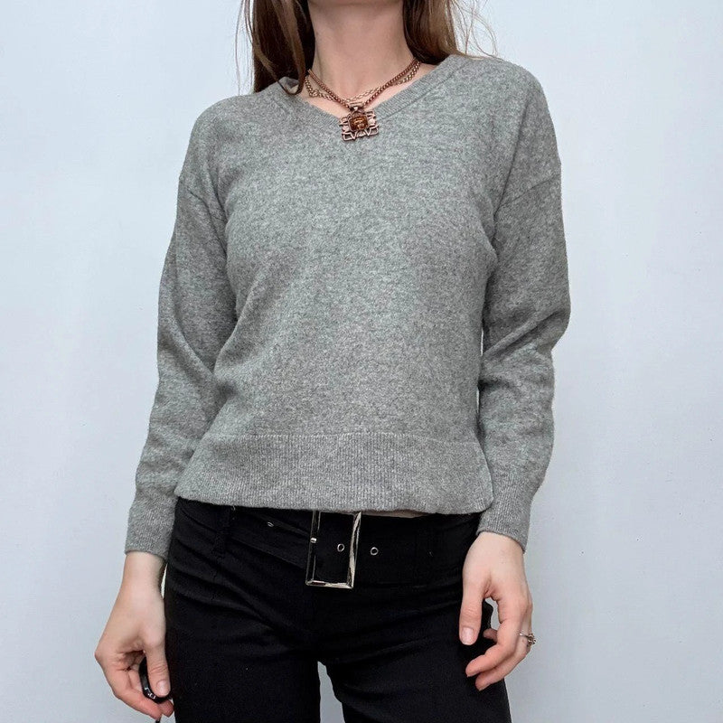 grey slouchy wool knitted jumper