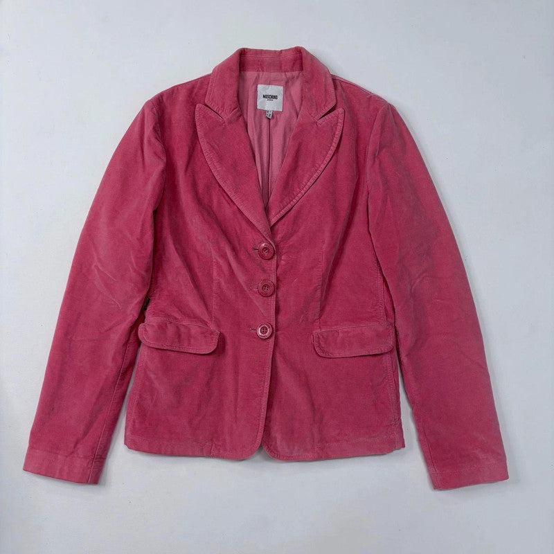 pink Moschino velvet blazer jacket