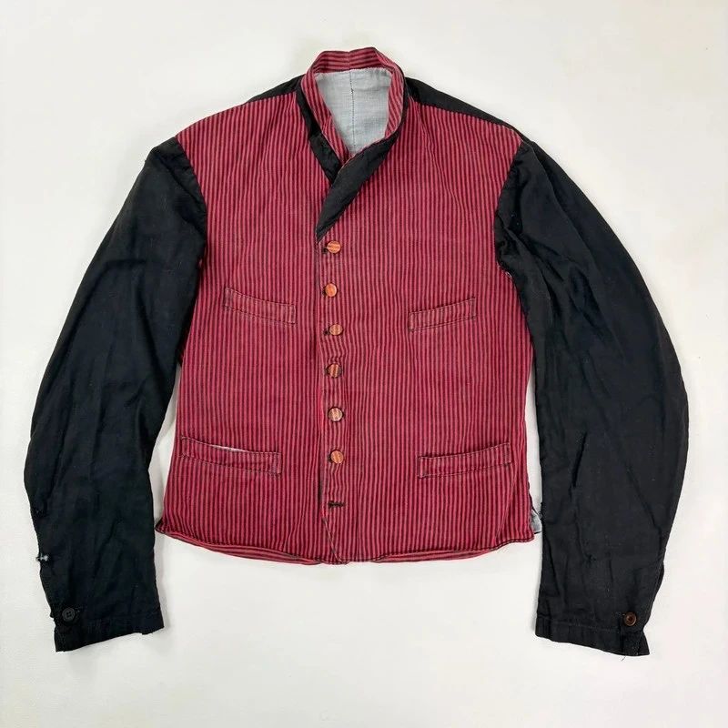 Antique French striped servant chore jacket