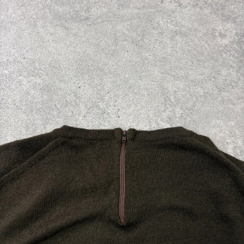 brown earthy graphic printed Y2K jumper