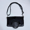 black cowhide leather mini bag