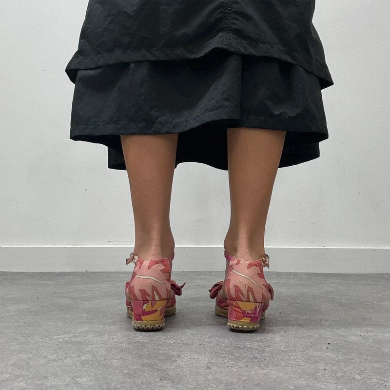 Pucci bow wedge heels