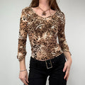 Leopard Print Y2K Baby Tee