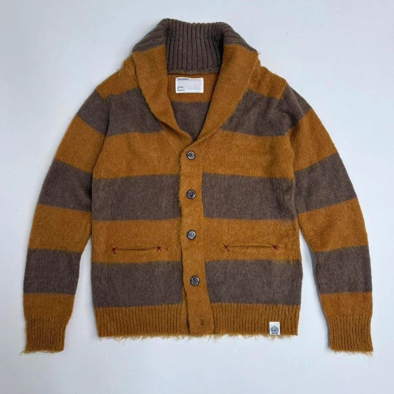 mohair stripped slouchy cardigan