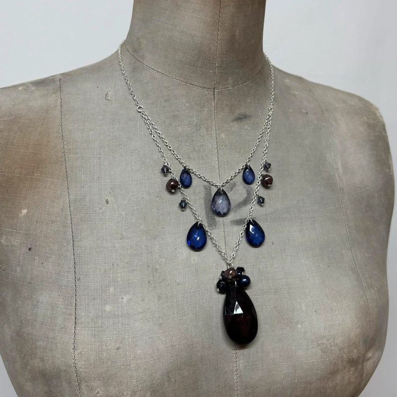 coquette gemstone necklace