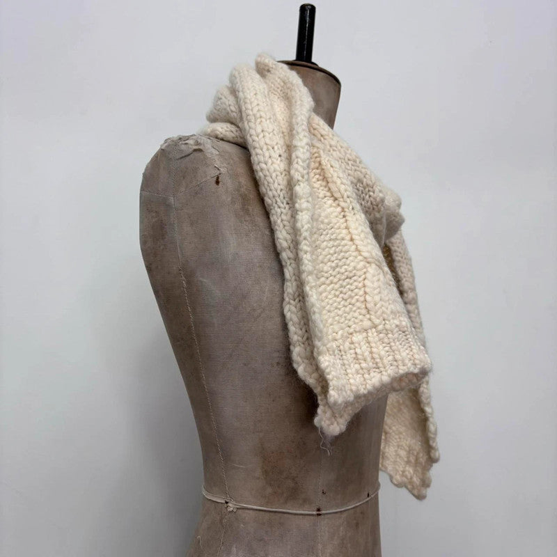 cream cable knit scarf