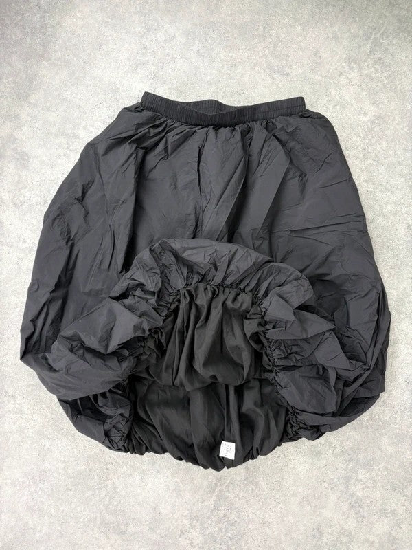 Black gathered puff balloon maxi skirt