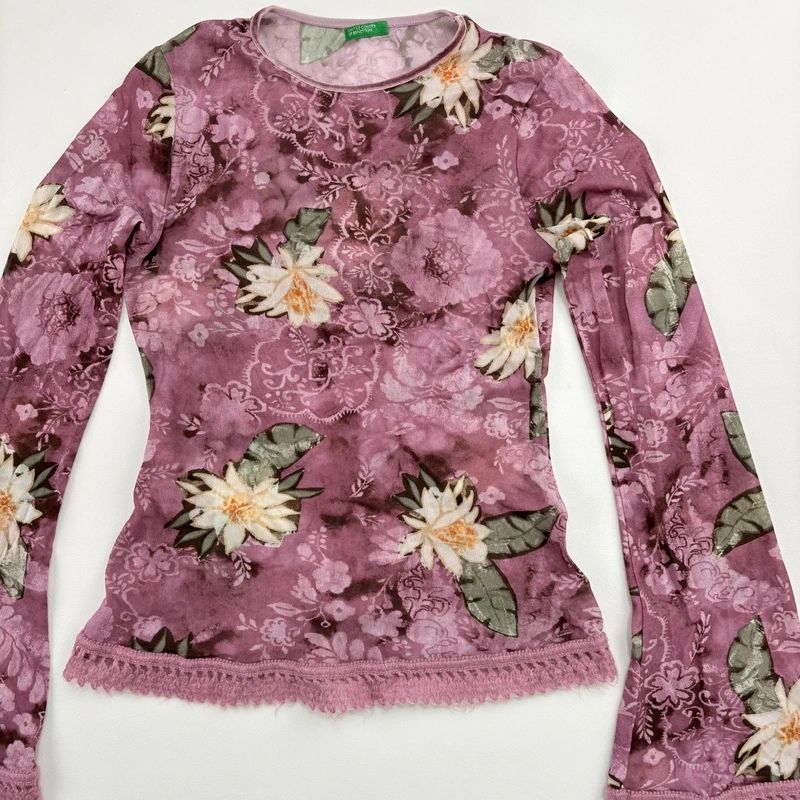 Floral Boho Fairy Pink Flared Blouse