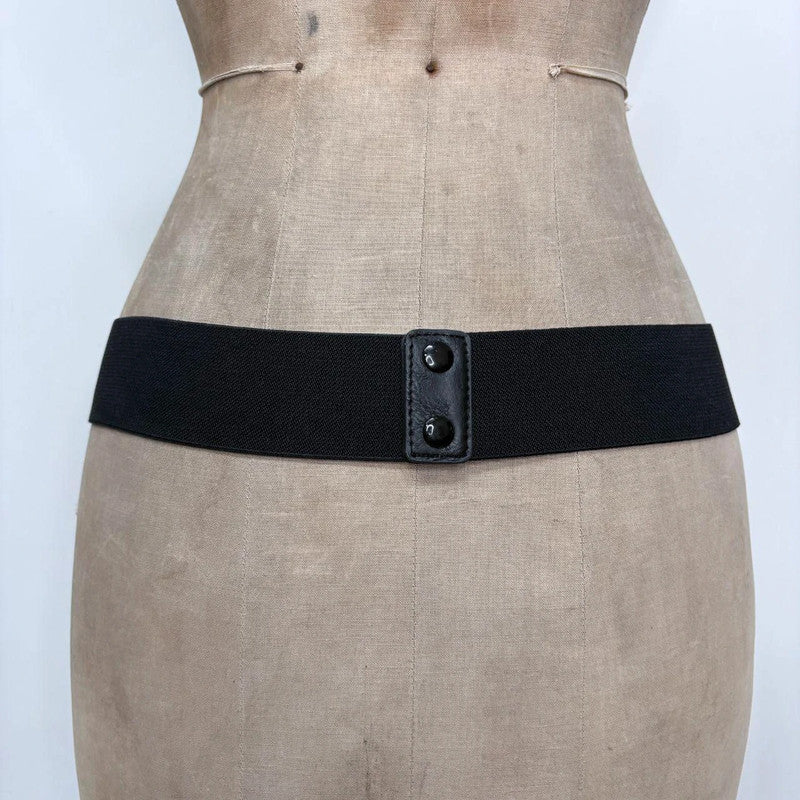 black leather woven boho belt