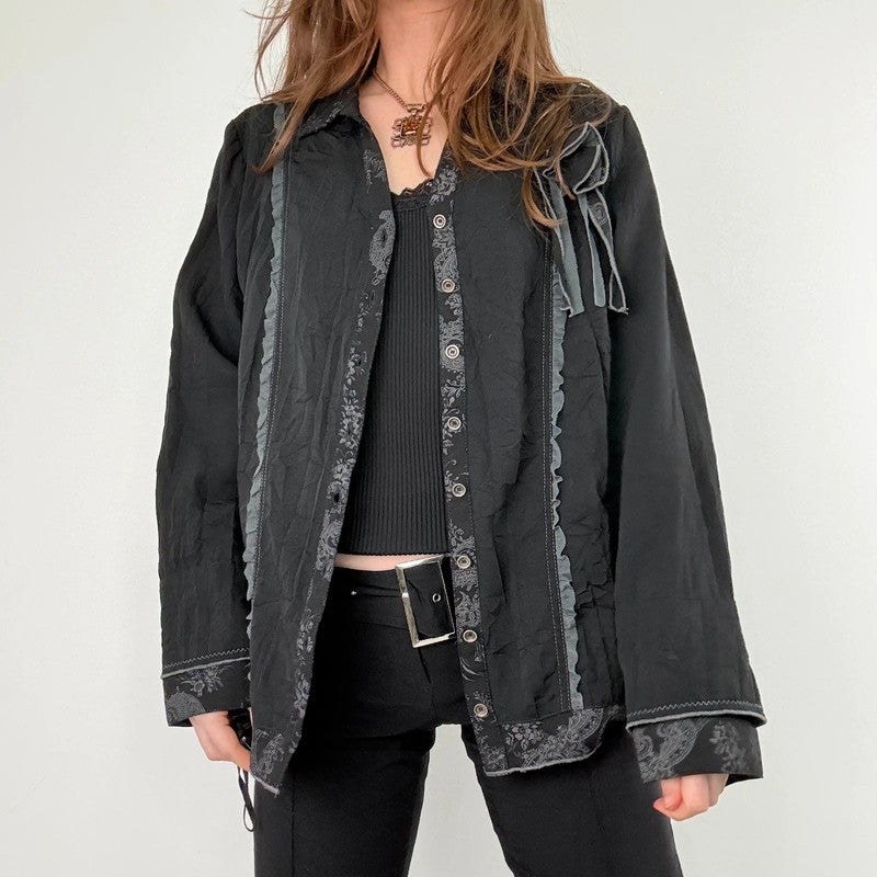 black lace boxy grunge shirt