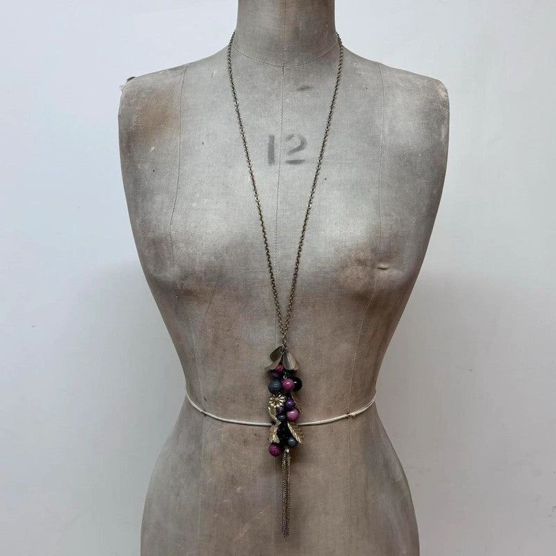 silver flower charm necklace