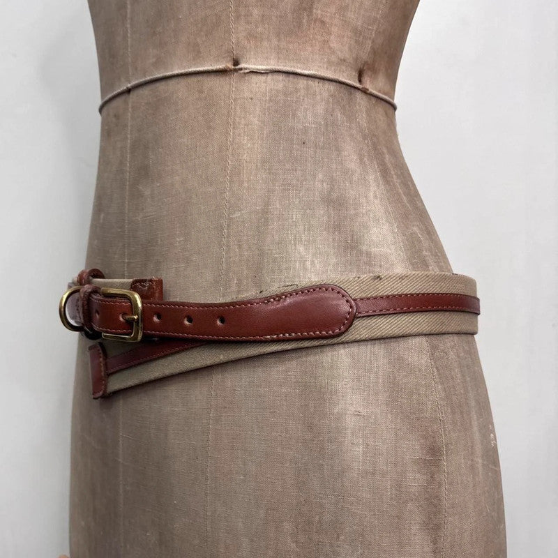 leather canvas riding belt
