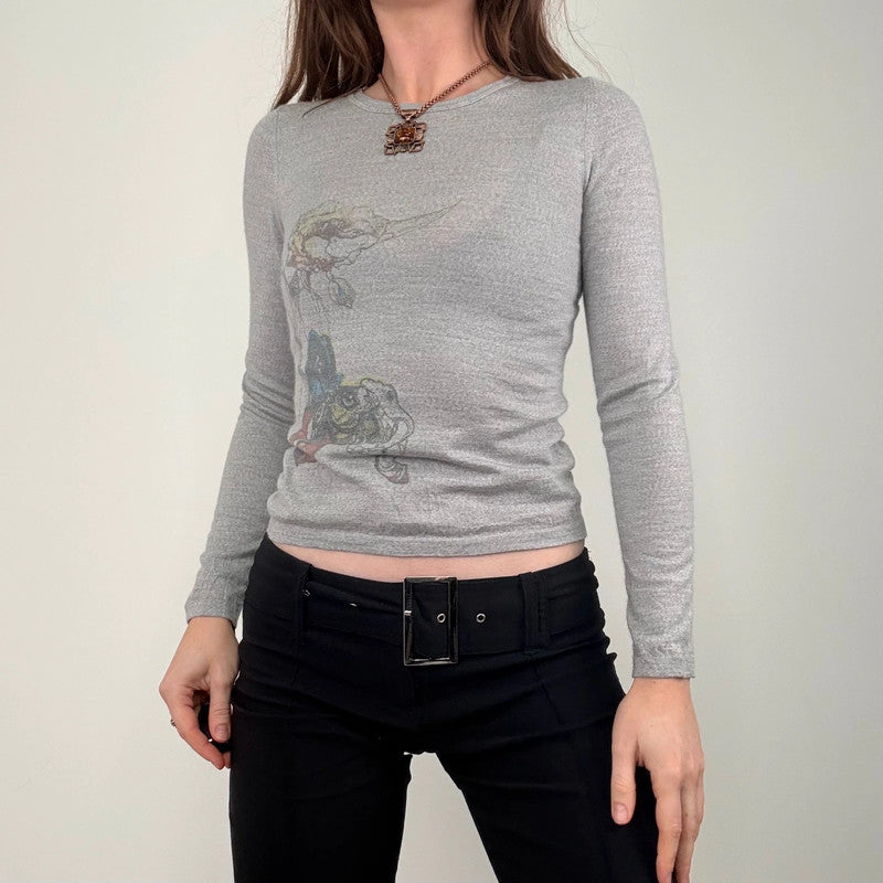 grey wool knit cashmere t-shirt