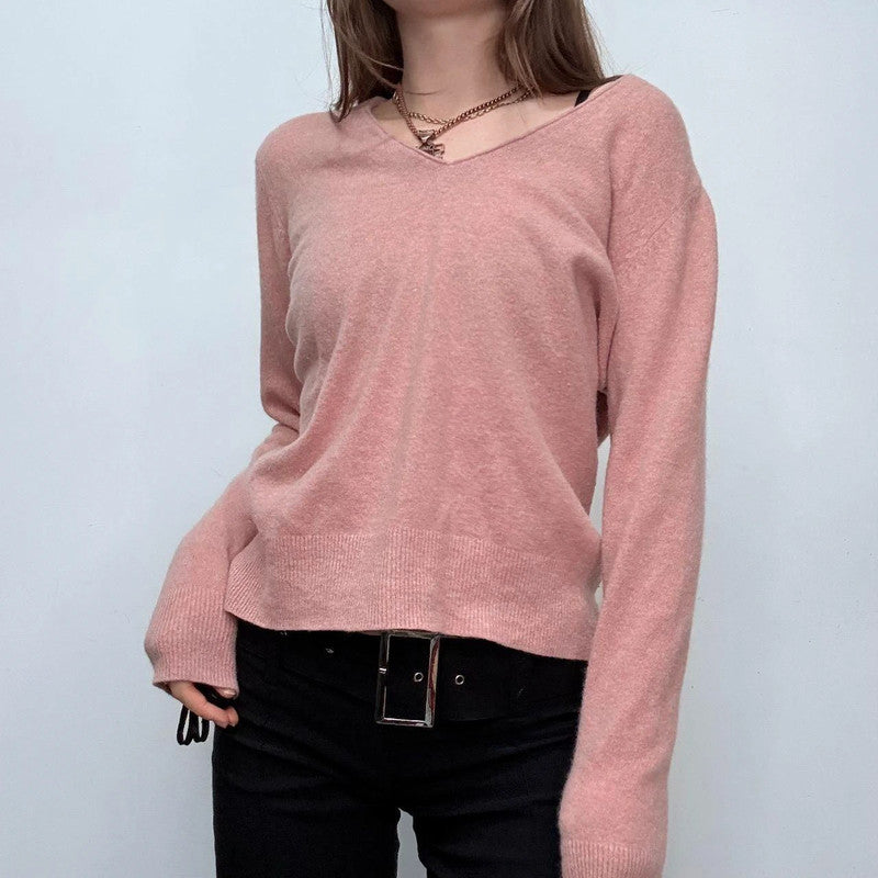 slouchy pink wool knitted jumper