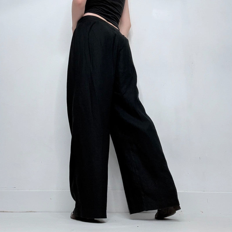 black wide leg  trousers