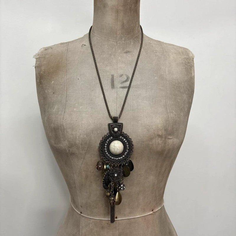 chunky metal boho necklace