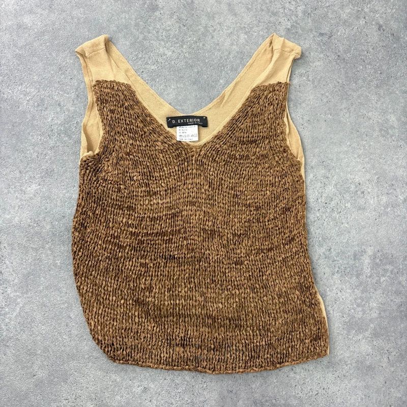 tan knitted slouchy vest top
