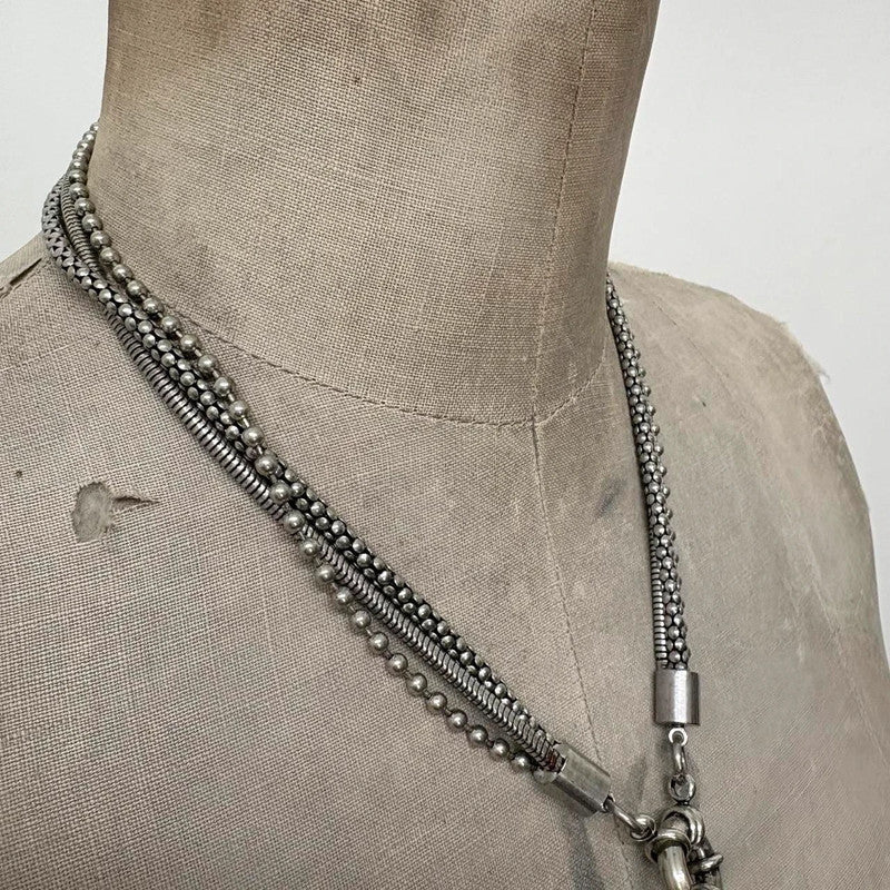 silver metal heart necklace