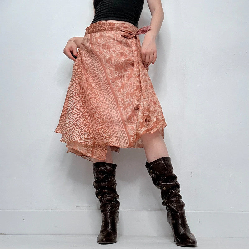 silk floaty paisley silk boho wrap skirt
